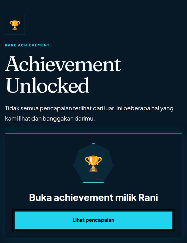Tampilan demo tema Achievement Unlocked