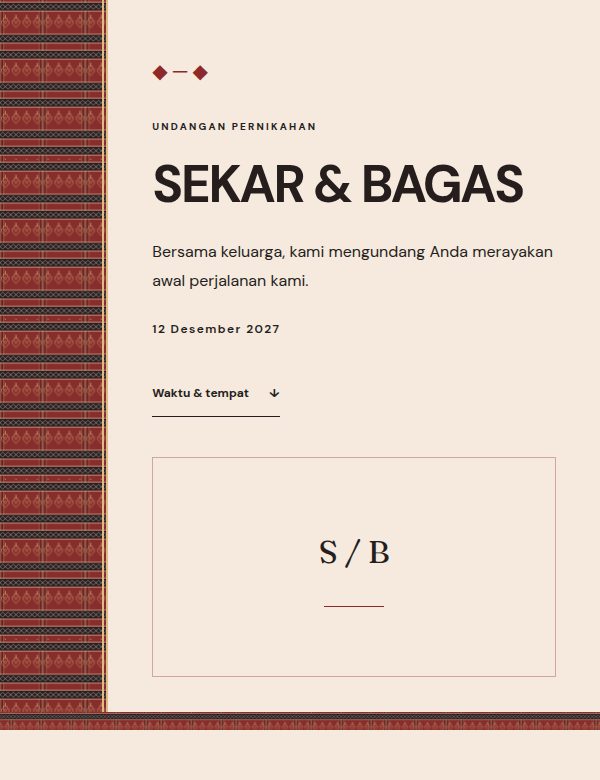 Tampilan demo tema Ulos Satahi