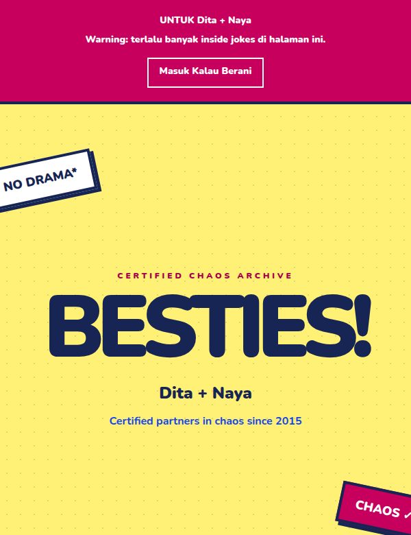 Tampilan demo tema Bestie