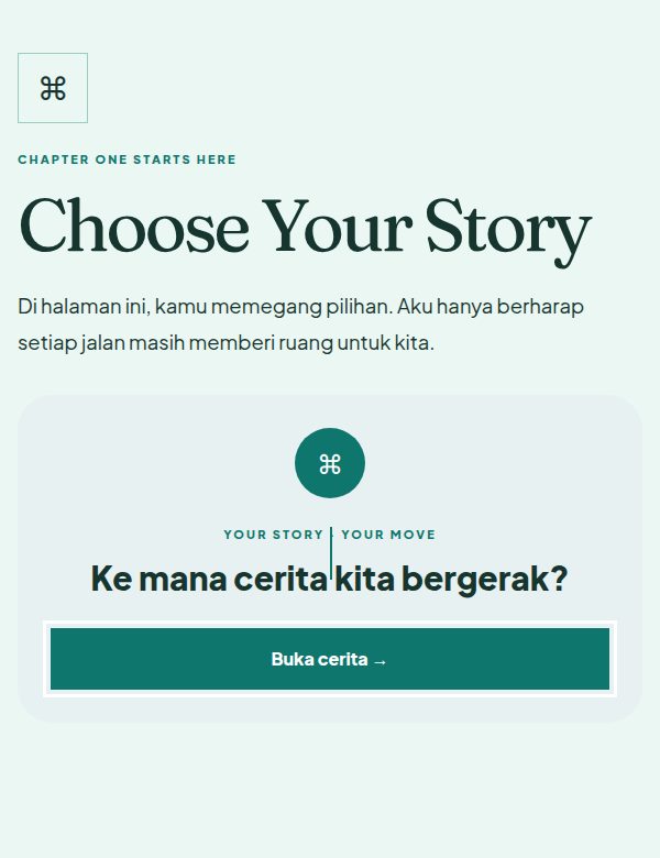 Tampilan demo tema Choose Your Story