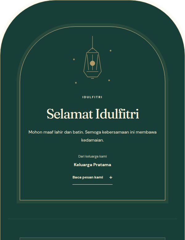 Tampilan demo tema Lentera Fitri