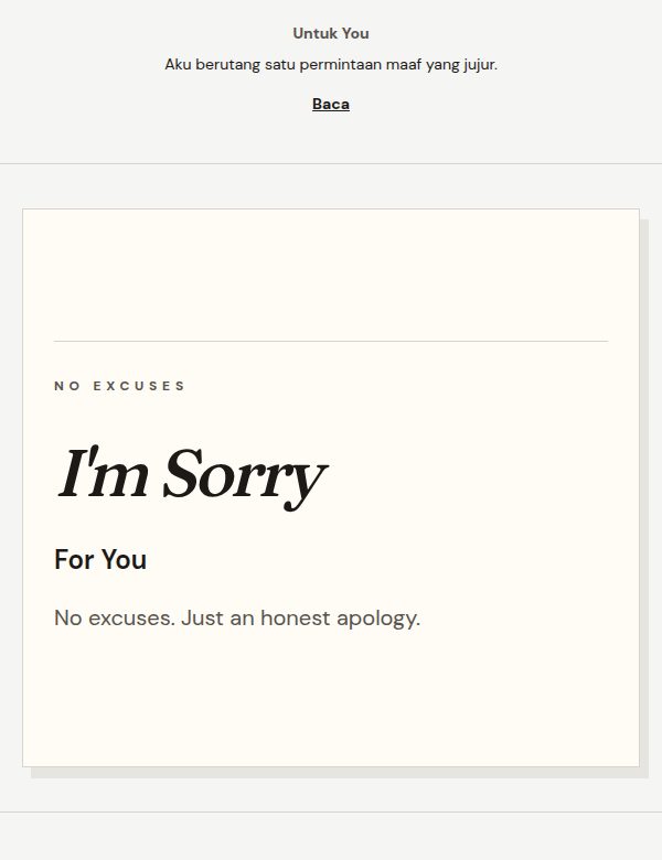 Tampilan demo tema I'm Sorry