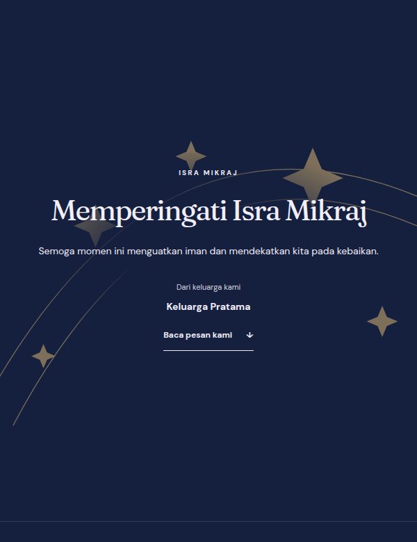 Tampilan demo tema Langit Mikraj