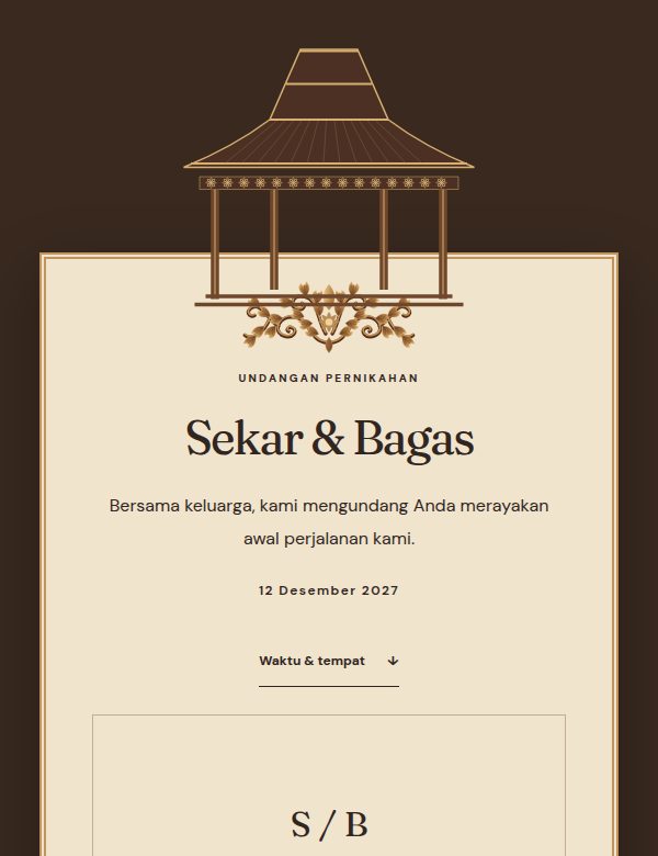 Tampilan demo tema Pendopo Sogan