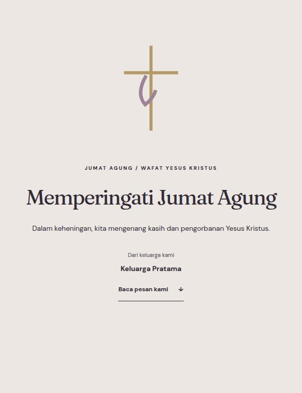 Tampilan demo tema Dalam Kasih