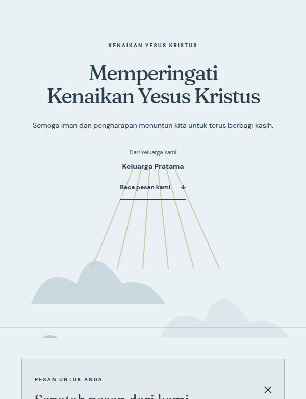 Tampilan demo tema Dalam Pengharapan