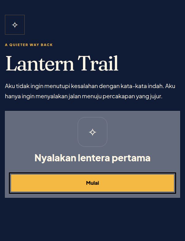 Tampilan demo tema Lantern Trail