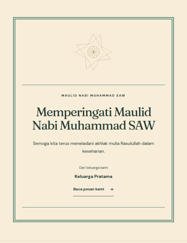Tampilan demo tema Cahaya Teladan