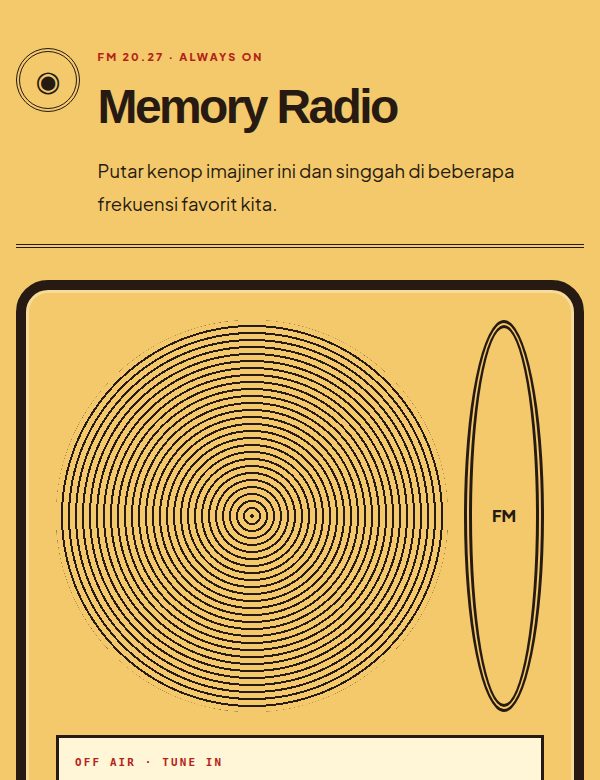 Tampilan demo tema Memory Radio