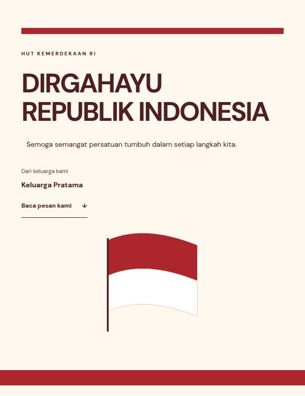 Tampilan demo tema Merah Putih
