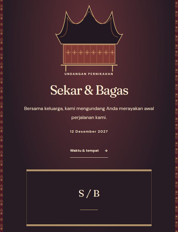 Tampilan demo tema Gonjong Minang