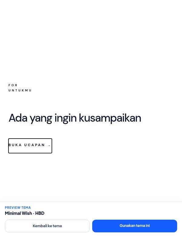 Tampilan demo tema Minimal Wish