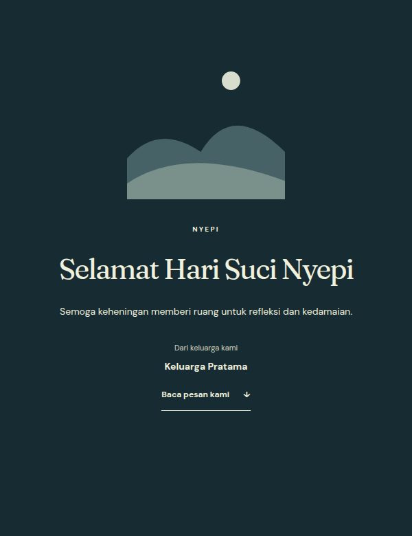 Tampilan demo tema Ruang Hening