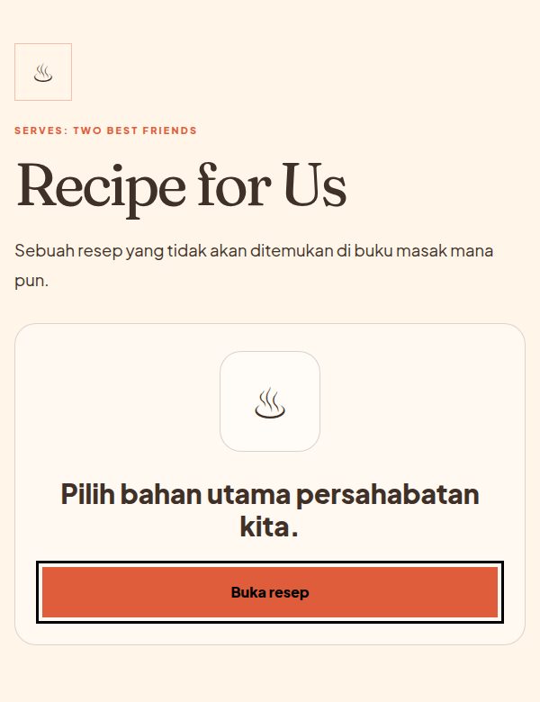 Tampilan demo tema Recipe for Us