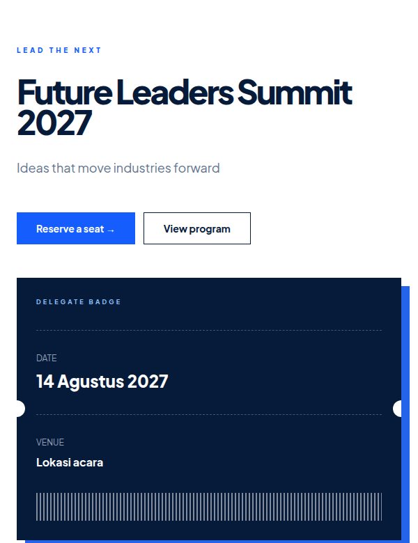 Tampilan demo tema Summit
