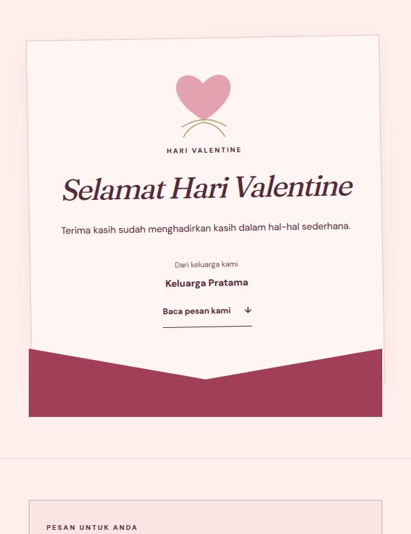 Tampilan demo tema A Little Love Note