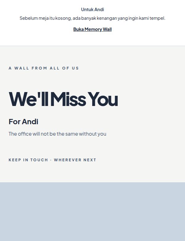 Tampilan demo tema We'll Miss You